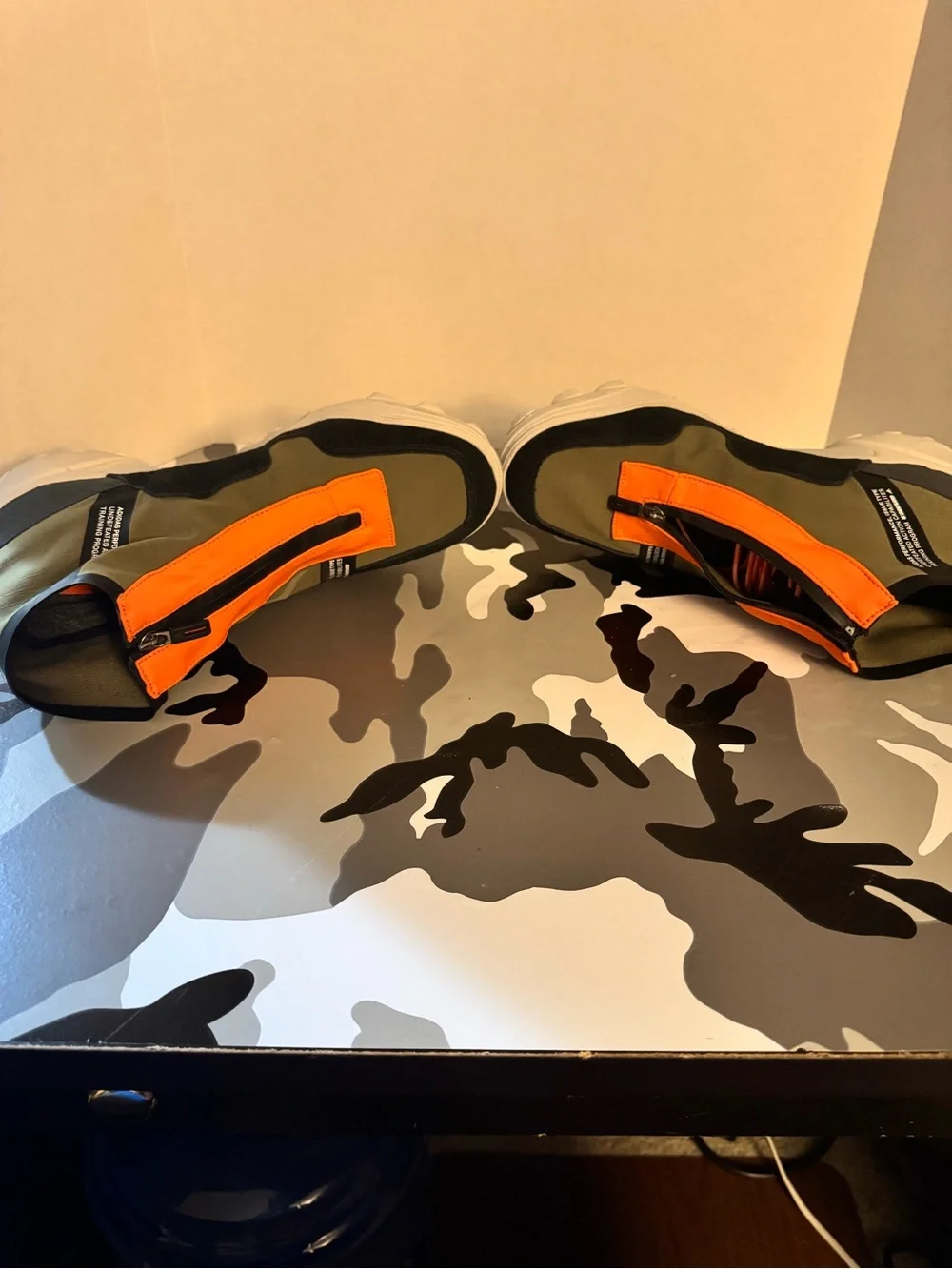 adidas Men's Trail Shoes in Olive Green with Orange Accents legit